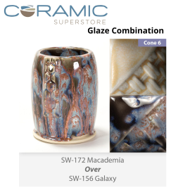 Macadamia SW172 over Galaxy SW156 Stoneware Combination